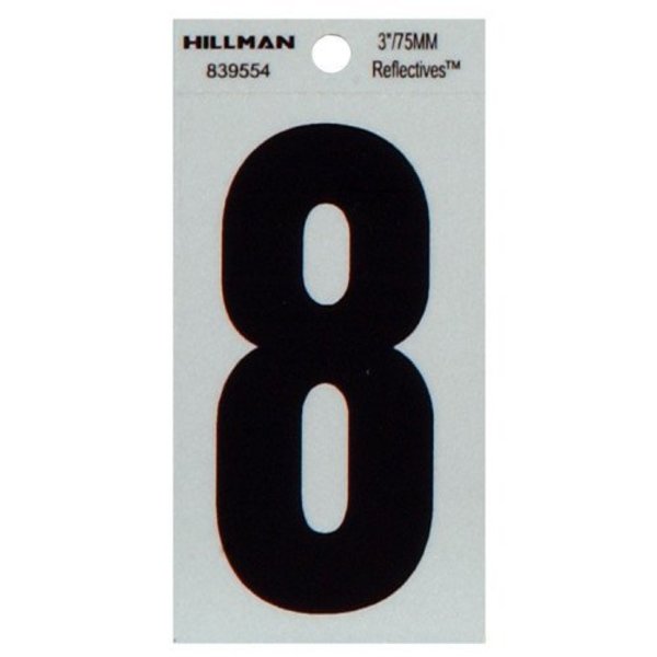 Hillman 3" Blk 8 Thin Adhesive 839554
